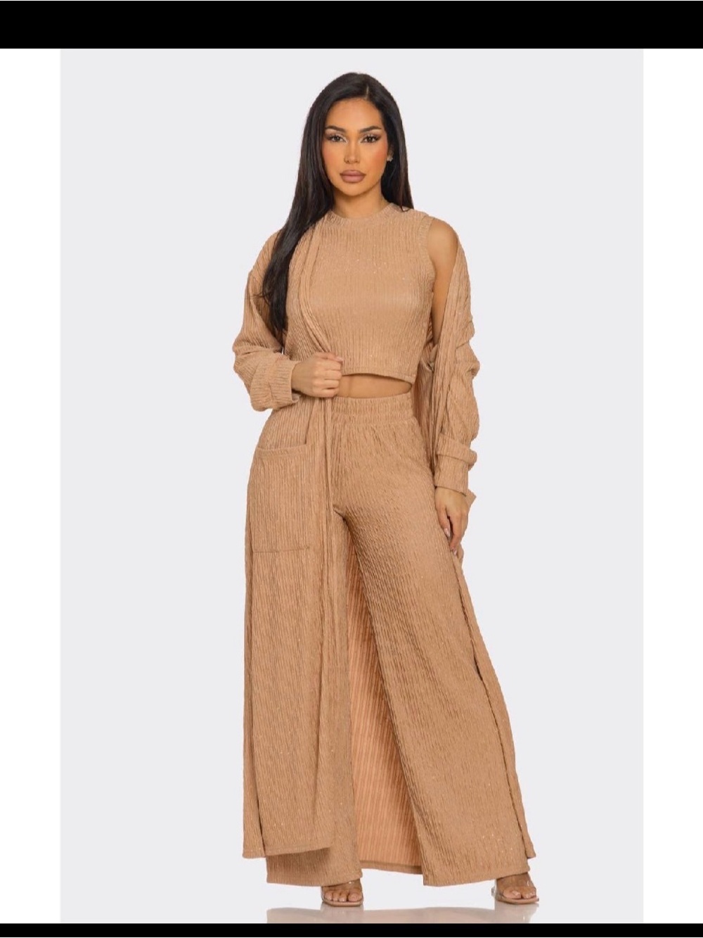 Women’s Tan Sparkle 3-piece set